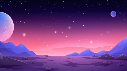 Serene Purple Night Sky Panorama
