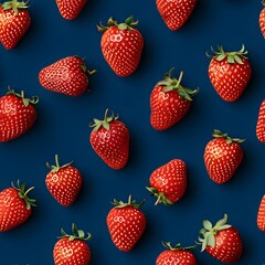 strawberry slices and whole pattern seamless