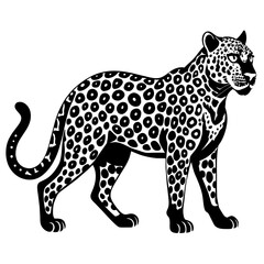 Leopard Vector SVG silhouette illustration, laser cut, Leopard Clipart