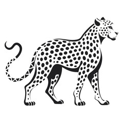 Cheetah Vector SVG silhouette illustration, laser cut, Cheetah Clipart