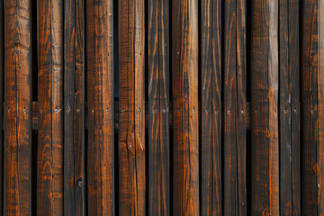Vertical Brown Slats Background, Close-Up Shot