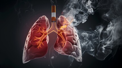 Human Lungs Affected by Cigarette Smoking