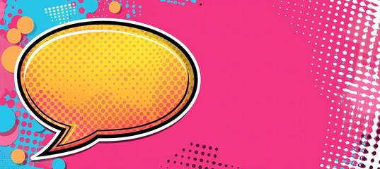 Vibrant and bold  abstract comic speech bubble demands attention with colorful design