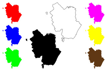 Matera province (Italy, Italian Republic, Basilicata or Lucania region) map vector illustration, scribble sketch Province of Matera map