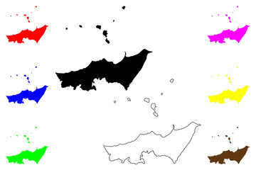 Messina province (Italy, Italian Republic, Sicily region) map vector illustration, scribble sketch Province of Messina map