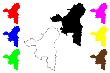 Nuoro province (Italy, Italian Republic, Sardinia region) map vector illustration, scribble sketch Province of Nuoro map