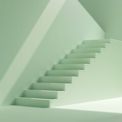 Create a 3D rendering of an abstract staircase concept, AI Generative
