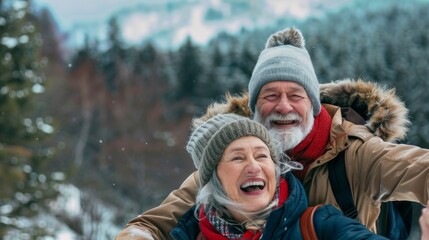 Fototapeta premium A couple of older people are smiling