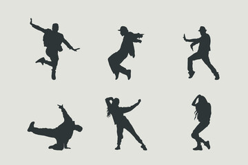 silhouettes of people dancing