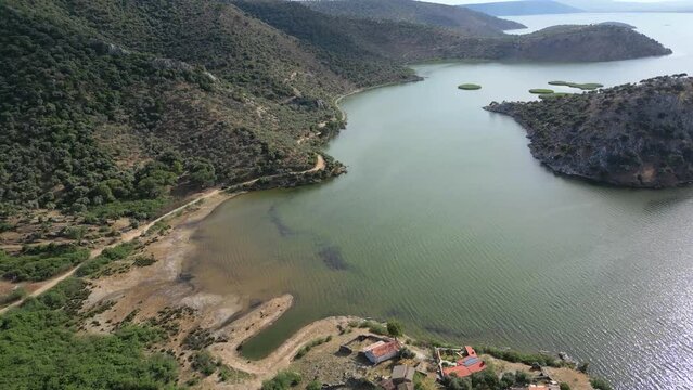 Drone Video of a Village on Lake Bafa in Turkey Where Life Only Exists in Winter