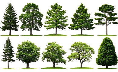 Fototapeta premium set of tree isolated on white background 