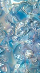 The soft blue bubbles drift in a liquid dance, crafting an abstract and serene background