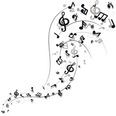 musical notes swirl