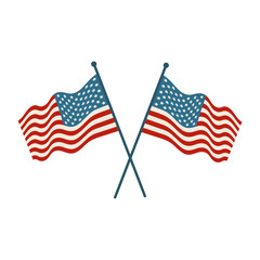 american flag usa, united states of america, isolated vector graphic