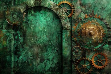 A steampunk background with gears and cogs.