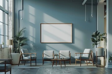 A collaborative office space features clusters of desks and comfortable seating areas