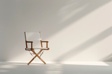 Luna director chair, a symbol of understated luxury, isolated on a pristine white surface.