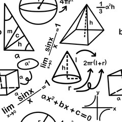 Mathematics Formula Watermark Line Pattern