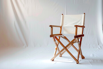 Luna director chair, an icon of modern style, standing out against a backdrop of pure white.