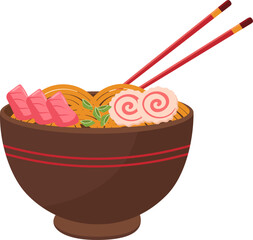 Noodle Ramen With Chopstick