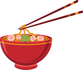 Noodle Ramen With Chopstick