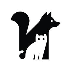 Dog and Cat logo. Icon design. Template elements	