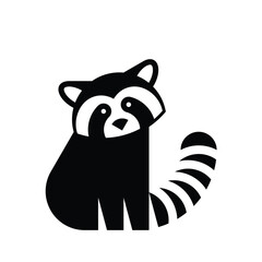 Red panda logo. Icon design. Template elements	