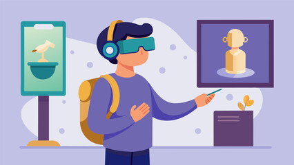 A blind student takes a virtual field trip to an art museum using a combination of audio descriptions and haptic touch technology to fully experience.