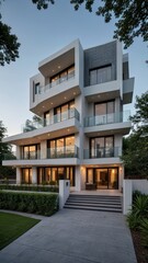 Fototapeta premium modern luxury villa exterior architecture design