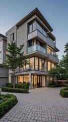 Fototapeta premium modern luxury villa exterior architecture design