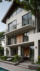 Fototapeta premium modern luxury villa exterior architecture design