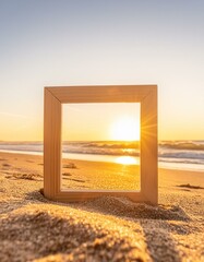 Beautiful beach and frame