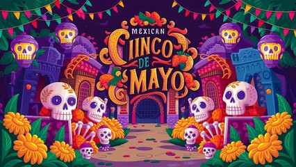 Illustration of Typography for the Cinco de Mayo Festival