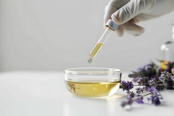 Oil extracted from lavender for making perfumes.