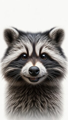 Fototapeta premium cute raccoon isolated on white background