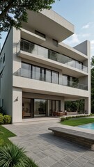 Fototapeta premium modern luxury villa exterior architecture design