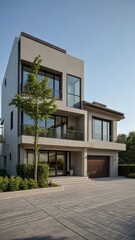 Fototapeta premium modern luxury villa exterior architecture design
