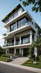 Fototapeta premium modern luxury villa exterior architecture design