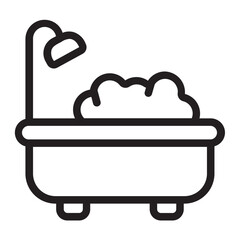 bathtub line icon