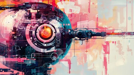 Abstract Futuristic Weapon and Technological Art
 - obrazy, fototapety, plakaty