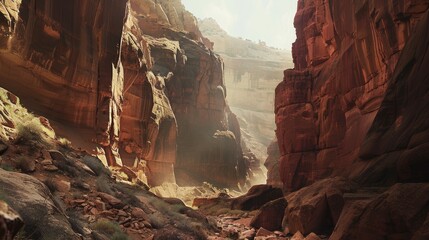 A canyon where the echoes of a specific musical tone cause a resonance that can be felt underfoot. 