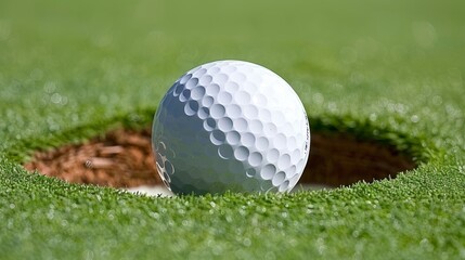 Capturing golf precision  mesmerizing ball rolling on smooth green putting surface