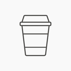 disposable coffee cup icon vector. drink, espresso, caffeine, bean, cappuccino, latte, mocha symbol sign