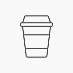 disposable coffee cup icon vector. drink, espresso, caffeine, bean, cappuccino, latte, mocha symbol sign