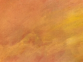 Abstract art background orange and ginger colors. Watercolor painting on canvas with rusty gradient.