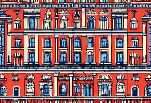 'icon background seamless flat building palace eps pattern Texture Travel House Illustration Architecture Europe Castle Shadow Textile Tourism Architectural'