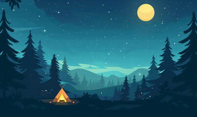 camping in the mountains-generative ai