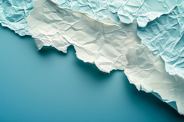 Crinkled Paper Texture with Blue Gradient Background - Perfect for Graphic Design,