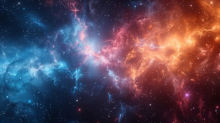 Naklejka premium Celestial Melodies Across the Galactic Expanse