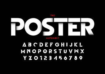 Vector of stylized modern font and alphabet